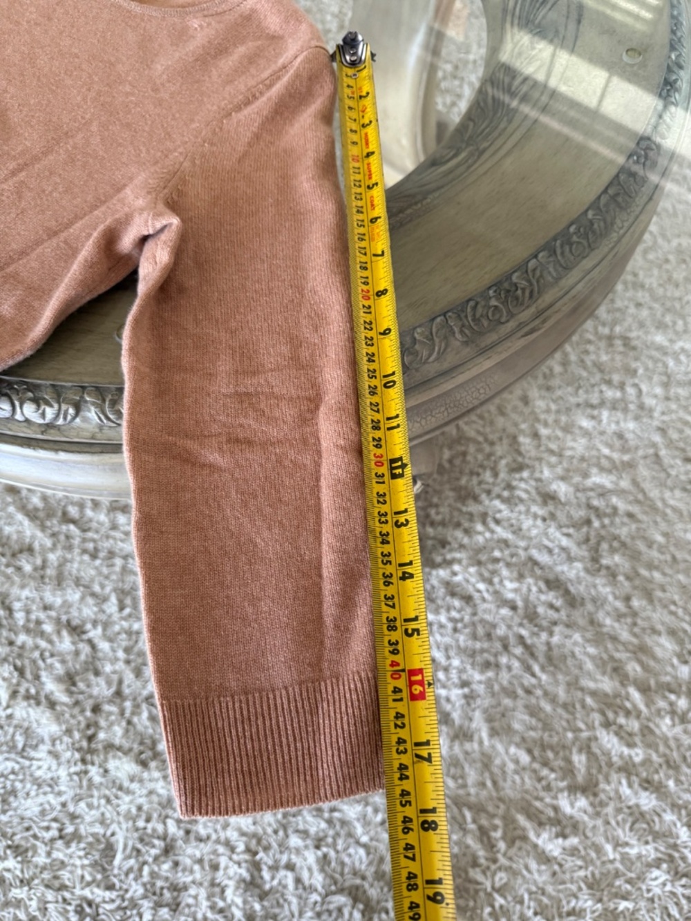 Talbots Pure Cashmere Crew Neck Sweater Tan Women's Medium Petite NWT - Picture 7 of 7